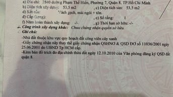 Bán nhà mặt tiền đường Phạm Thế Hiển 
