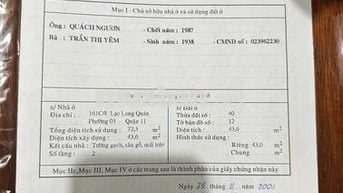 Nhà HXH 1trệt 1lầu 45m2 Lạc Long Quân Quận 11