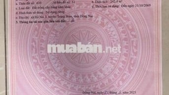 BÁN LÔ ĐẤT ĐẸP ĐƯỜNG 2 SÀI QUẤT PHƯỜNG HỐ NAI (HỐ NAI 3 CŨ)