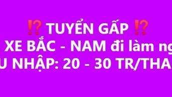 TUYỀN GẤP LÁI XE BẮC - NAM (đi làm ngay)