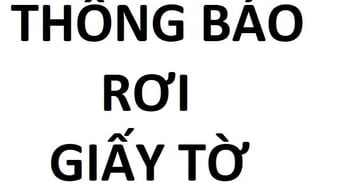 Thông báo rơi giấy tờ xe máy Vinfast