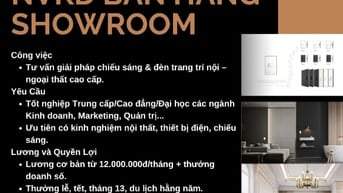 TUYỂN DỤNG NHÂN VIÊN KINH DOANH & BÁN HÀNG SHOWROOM