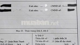BÁN NHÀ THANH ĐA-BÌNH THẠNH (GẦN CHÁO VỊT THANH ĐA)