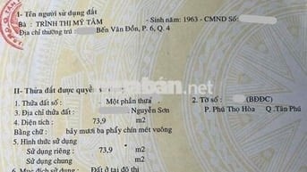 Bán nhà có dãy trọ 74m2 Nguyễn Sơn, ngang 8m, hơn 4 tỷ