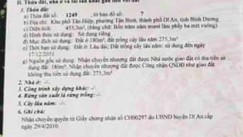 BÁN ĐẤU GIÁ 02 TÀI SẢN VIB LẦN 3 (TĐ 1249, TĐ 2739) TẠI BÌNH DƯƠNG 