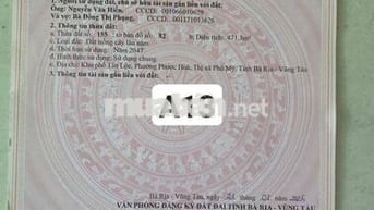 BÁN LÔ ĐẤT MẶT TIỀN ĐƯỜNG S( VÕ NGUYÊN GIÁP), PHƯỚC HÒA