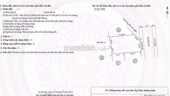 Đất 184m2 ngang 10,5m Mặt tiền đường 10m Thị trấn An Dương