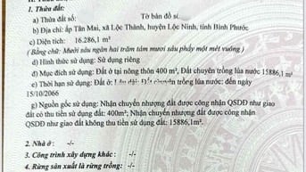 Xã Lộc Thành, Đnai 1,6ha cách QL13 6km giá 7,95tỷ