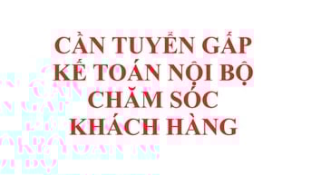Cần tuyển nữ kế toán nội bộ, thành thạo word, excel