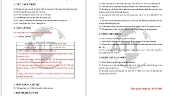 TUYỂN DỤNG IT PHẦN CỨNG LƯƠNG 45M 