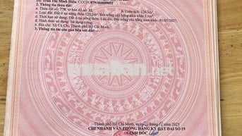 Dat full thổ cư, đường nhựa xe tải,126m² tân phú trung, củ Chi 2ty2