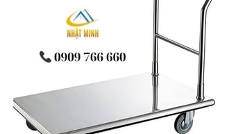 xe đẩy hàng inox, xe đẩy hàng sắt sơn tĩnh điện, tay gấp