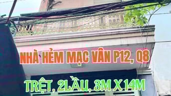 Cần bán gấp nhà 1trệt, 2 lầu, Sân thượng, Hẻm Mạc Vân P12, Q8. N3mx14m