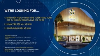 Tuyển dụng nhân viên tạp vụ tại Trung tâm tiệc cưới Capella Park View