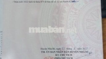 181m2 full thổ cư đường Phạm Hữu Lầu, Nhà Bè, mặt hẻm chính