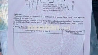 KẸT TIỀN BÁN GẤP LÔ ĐẤT LIỀN KỀ ĐƯỜNG ĐHT 02, P.ĐHT, Q.12, ĐƯỜNG OTO