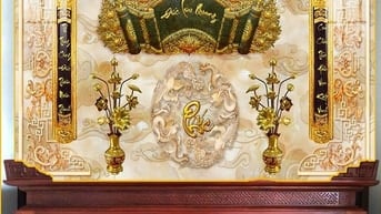 Tranh gạch 3d ốp tường phòng thờ - CXV5