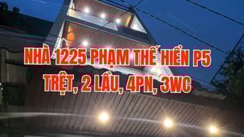 Bán nhà 1trệt, 2 lầu, Hẻm 1225 Phạm Thế Hiển P5, Q8. Ngang 3,8mx 10m