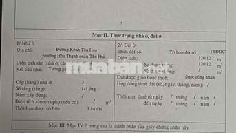Bán nhà cấp 4 dtich 120m2 tiện xây CHDV hẻm Kênh Tân Hóa, Q. Tân Phú