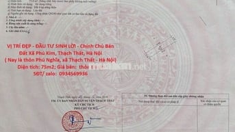 VỊ TRÍ ĐẸP - ĐẦU TƯ SINH LỜI - Bán Đất Xã Phú Kim, Thạch Thất, Hà Nội