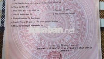 BÁN LÔ ĐẤT 978m² hẻm 226 Nguyễn Văn Lượng – đã tách 5 lô, sổ riêng