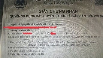 Cơ hội sở hữu đất Tân An, Vĩnh Cửu, Đồng Nai Chủ đi nước ngoài cần bán