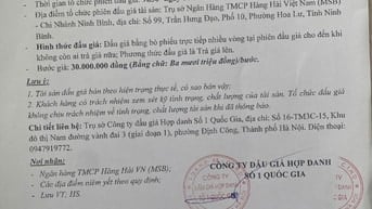 Công ty Đấu giá Hợp danh Số 1 Quốc Gia đăng thông báo bán đấu giá 