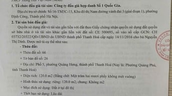 CÔNG TY ĐẤU GIÁ HỢP DANH SỐ 1 QUỐC GIA THÔNG BÁO BÁN ĐẤU GIÁ TÀI SẢN