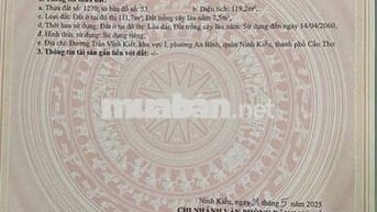 BÁN NỀN HẺM 6 ĐƯỜNG TRẦN VĨNH KIẾT P. AN BÌNH