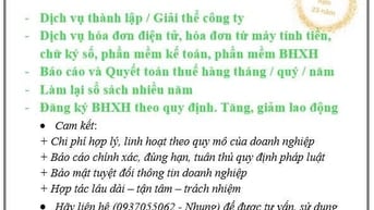NHẬN HỒ SƠ PHÁP LÝ -  KẾ TOÁN THUẾ TRỌN GÓI -> Giá Rẻ