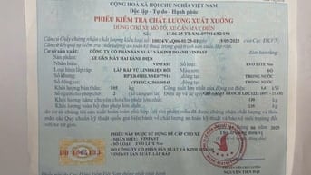 Mất Phiếu kiểm tra chất lượng xuất xưởng