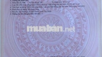 Cần bán đất 10x67m (TC 50m²) tại Hảo Đước – Tây Ninh, giá 550tr.