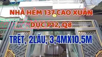 Nhà mới tuyệt đẹp, 1trệt, 2 lầu, H137 Cao Xuân Dục P12,Q8, N3,4mx10,5m