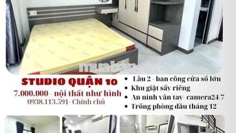 Quận 10 - Căn hộ Mini ban công có giặt sấy