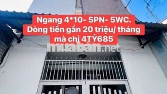 BÁN NHÀ CÓ DÒNG TIỀN 5PN5WC NGAY CHỢ GÒ GẤP KẾ BÊN ĐH CÔNG NGHIỆP 4TY