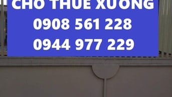 Nhà xưởng cho thuê phường hiệp thành quận 12 dt: 1200m giá 65 triêu/th