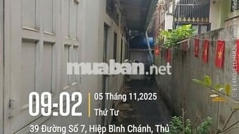 Bán nhà riêng trong ngõ đường số 7 Quốc lộ 13 Hiệp Bình Chánh Thủ Đức