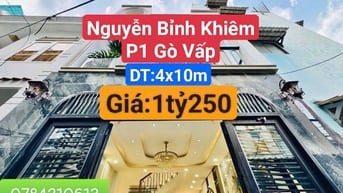 💥💥 BÁN NHÀ HẺM 4M ĐƯỜNG NGUYỄN BỈNH KHIÊM P1 GÒ VẤP SHR GIÁ 1TỶ250