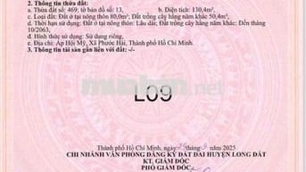 gấp gấp cần bán lô đất ở phươcd hải 130m2 khách vừa bỏ cọc