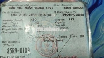 Mio nhập thái zin 2006 đang sử dụng