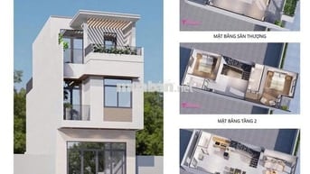 NHÀ XÂY MỚI, CUỐI THÁNG BÀN GIAO, THIẾT KẾ 1 TRỆT 2 LẦU