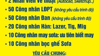 Công ty Hàng Việt cần tuyển các vị trí sau: