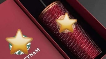 Ly giữ nhiệt đính đá Đỏ mới 100%