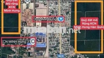 BÁN ĐẤT GẦN KCN BECAMEX, MINH HƯNG 3 SỔ SẴN