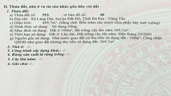 BÁN ĐẤU GIÁ TS VIB L9_XÃ LÁNG DÀI, ĐẤT ĐỎ, BRVT, NAY LÀ TPHCM