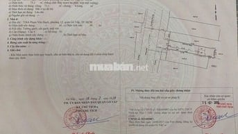 Nhà cấp 4 mặt tiền Phạm Văn Bạch, Quận GV. Diện tích: 3,7 x 21,98 m.