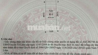 Tôi có miếng đất thổ cư 83m2 tại Xuân Phương Hà Nội đang cần bán gấp.