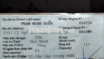 xe elizabeth Fi đời mới.còn mới toanh như xe mới