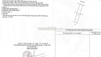 Bán đất 550 triệu/140m2 cách Bà Rịa 15 phút, tiểu học Bình Ba vào 500m