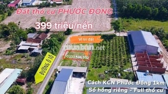 Đất nền cạnh KCN Phước Đông 140m²/ Chỉ 399 TRIỆU